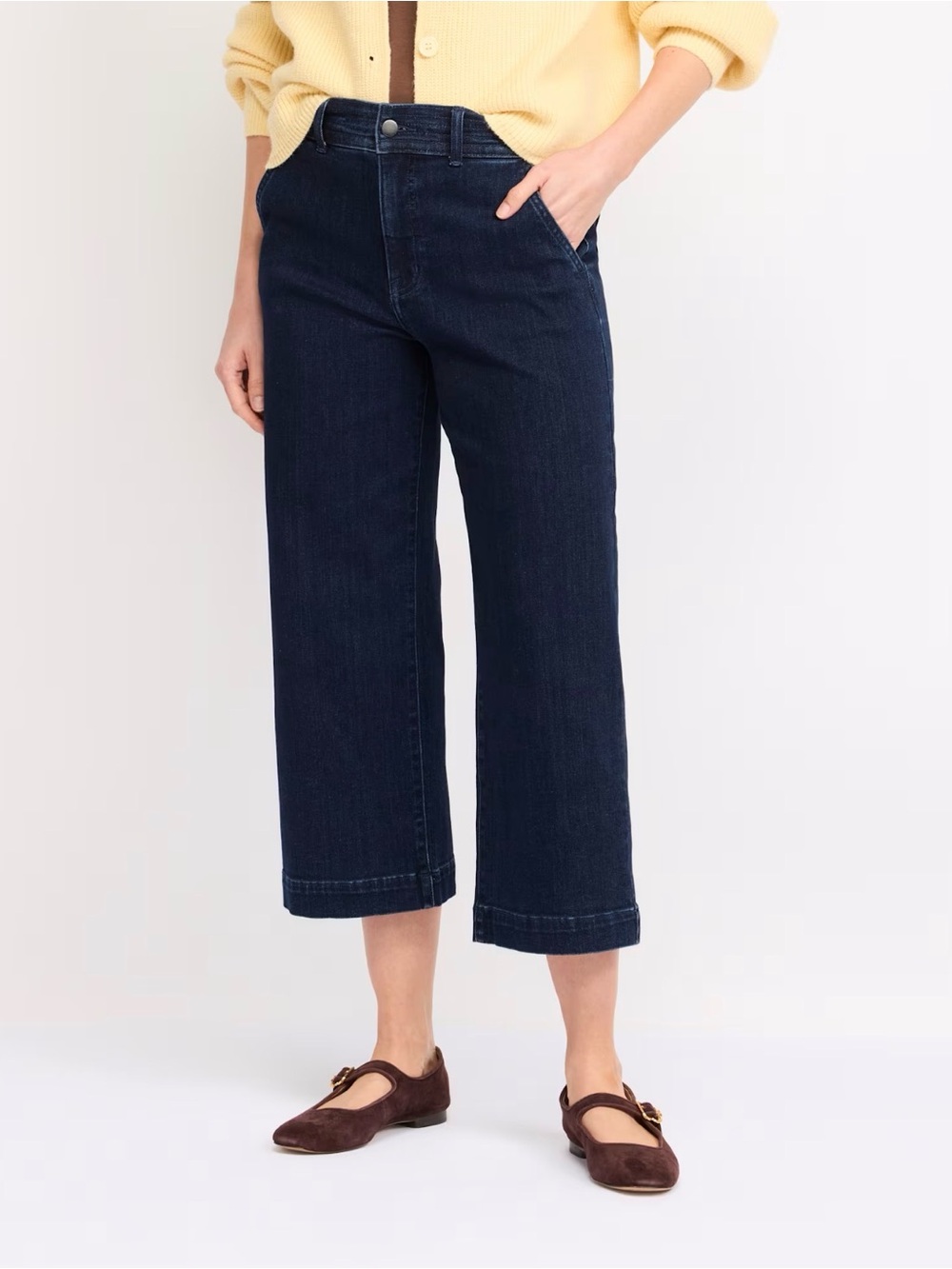 41 Hawthorn Leonora High Rise Multi Stitch Crop Wide Leg Jean Blue Size 10 NWT